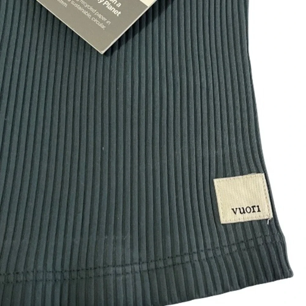 Vuori Rib Crop Tank Top Women's Size S Stone Ribbed Activewear - Picture 5 of 8